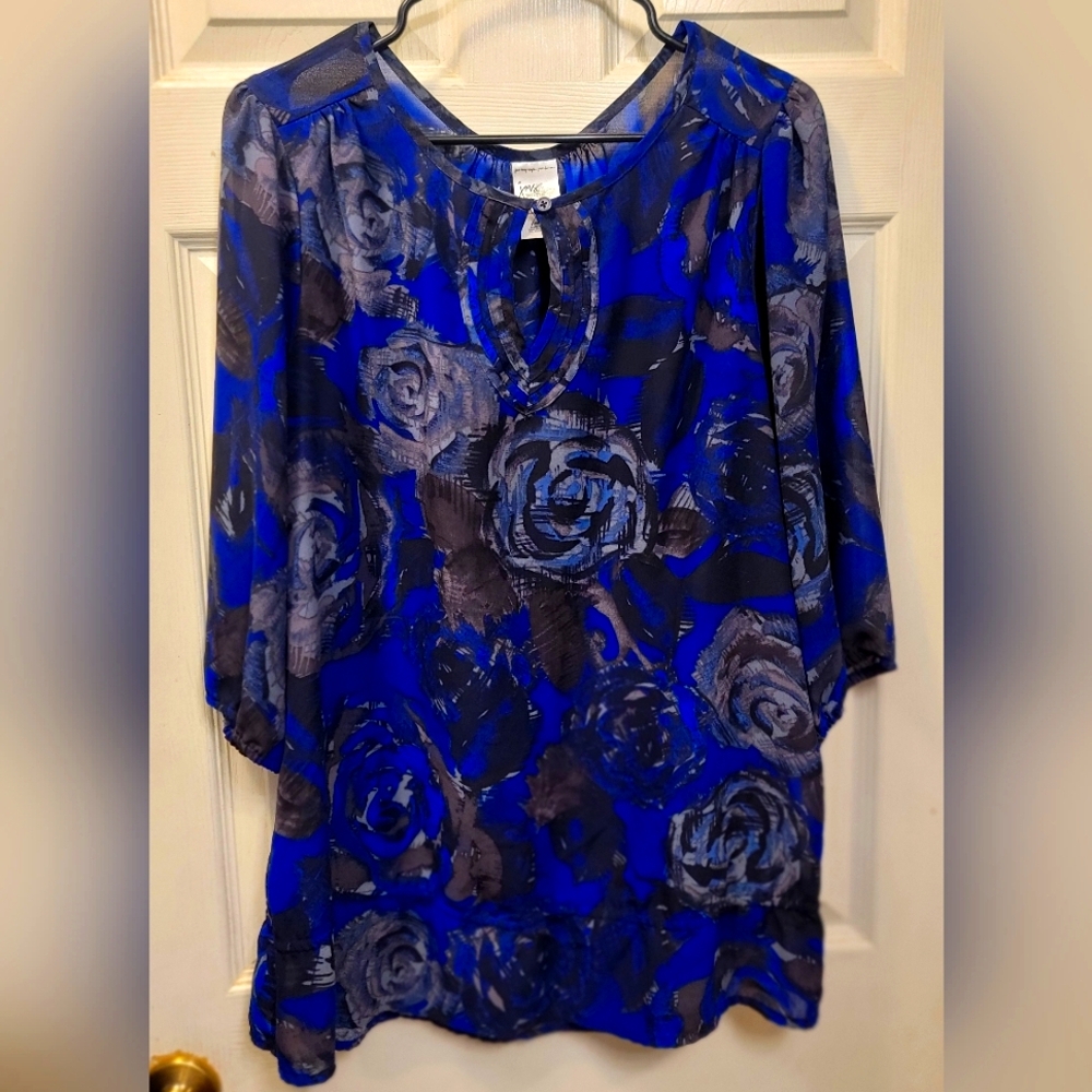 Just My Size Blue Blouse Size 2X